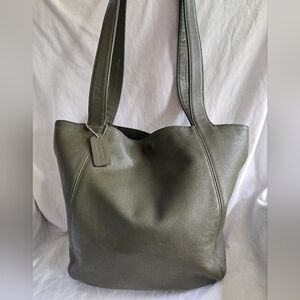 COACH Shoulder ToteBag 4181 Olive Green Lexington Leather Vintage Made In Italy
